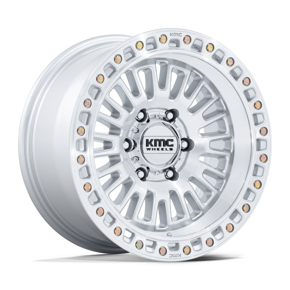 KMC AZTEC Gloss Silver W/ Machined Face 6x139.7 Wheels - product view 4