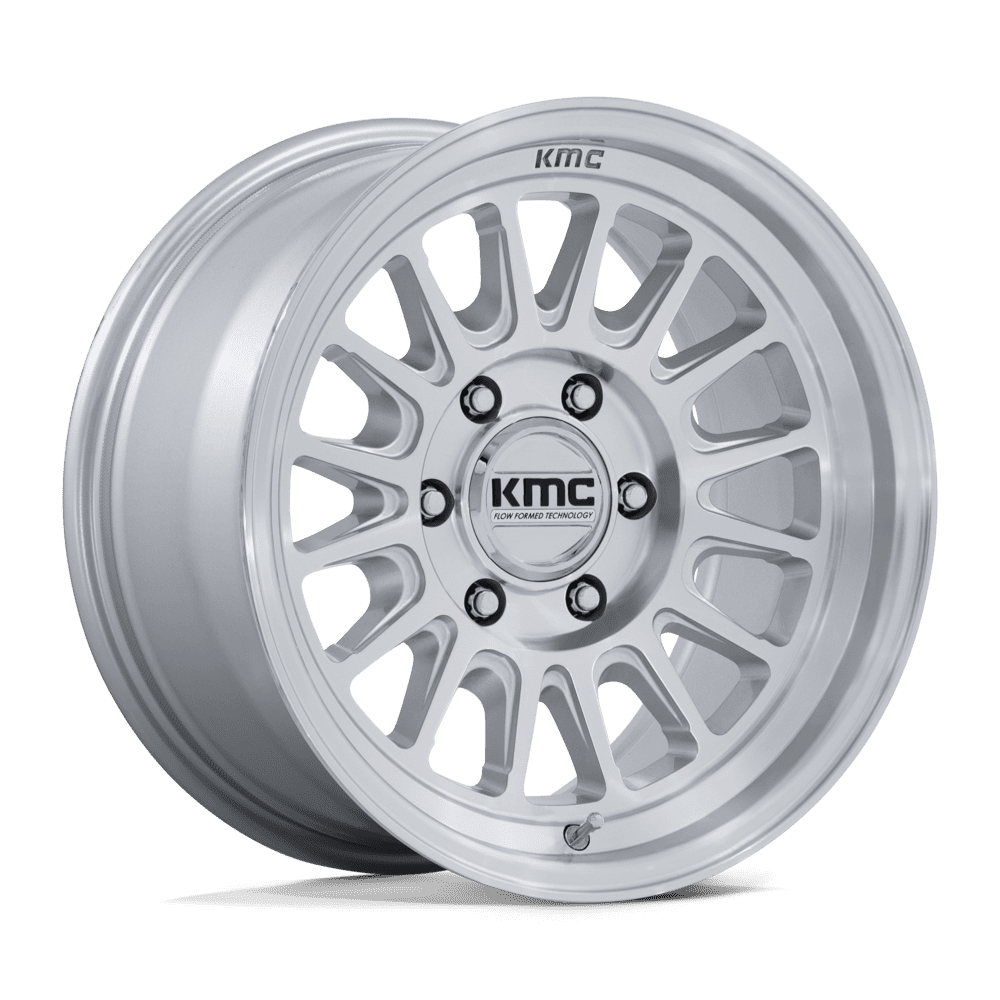 KMC FFT Gloss Silver Machined Wheel