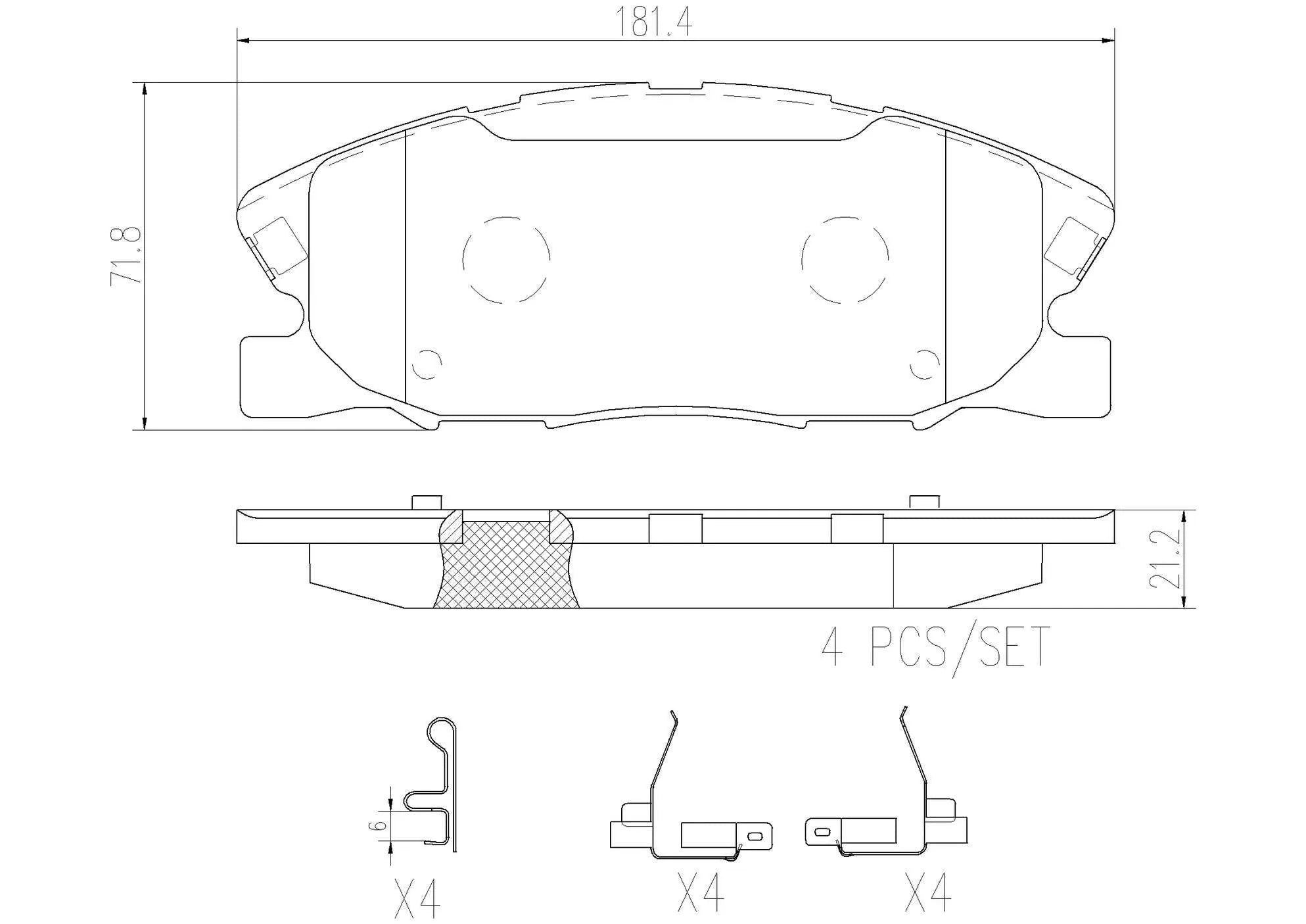 Brembo 08-2023 Dodge Charger / Challenger / 300 Front Premium NAO Ceramic OE Equivalent Pad