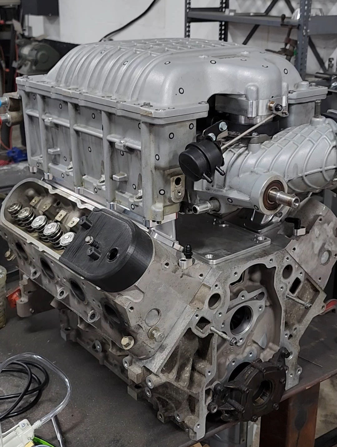 Fabworkz Billet Aluminum Adapters for Hellcat Supercharger to LS Rectangular Port Engines