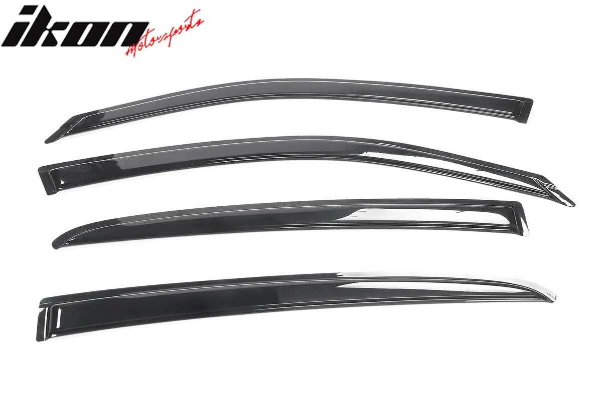 Ikon Motorsports 2011-2023 Dodge Charger Slim Smoke Tape On 4PCS Window Visors Acrylic