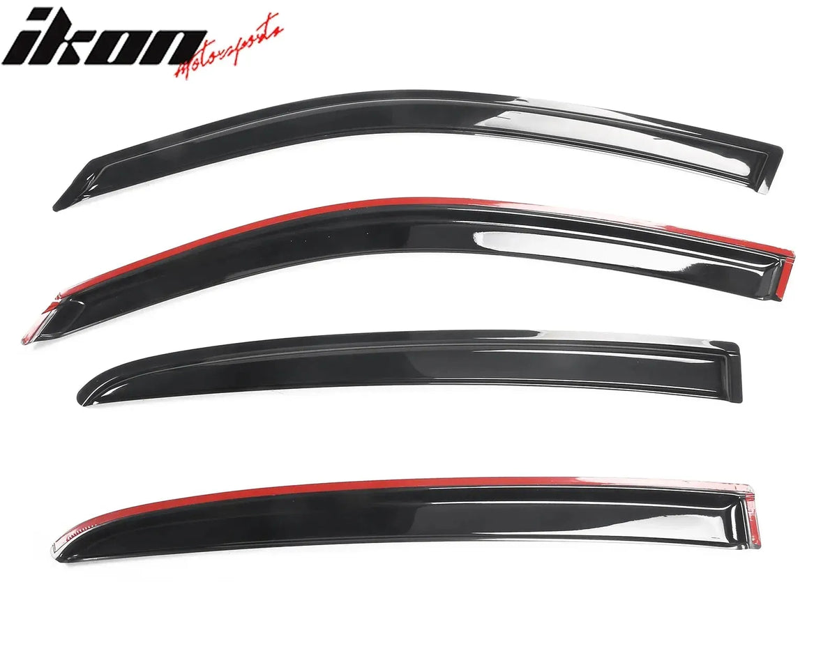 Ikon Motorsports 2011-2023 Dodge Charger Slim Smoke Tape On 4PCS Window Visors Acrylic