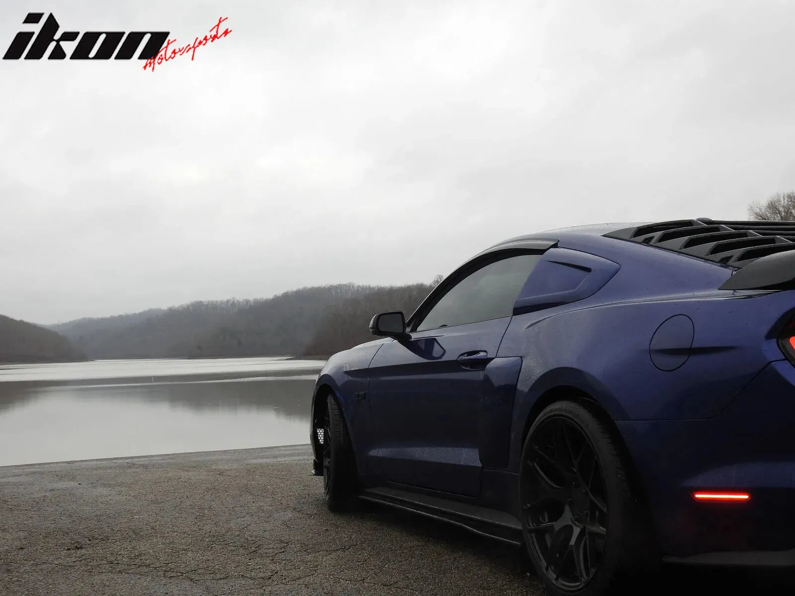 2015-2024 Ford Mustang Coupe Slim Smoke Tinted Window Visors Acrylic