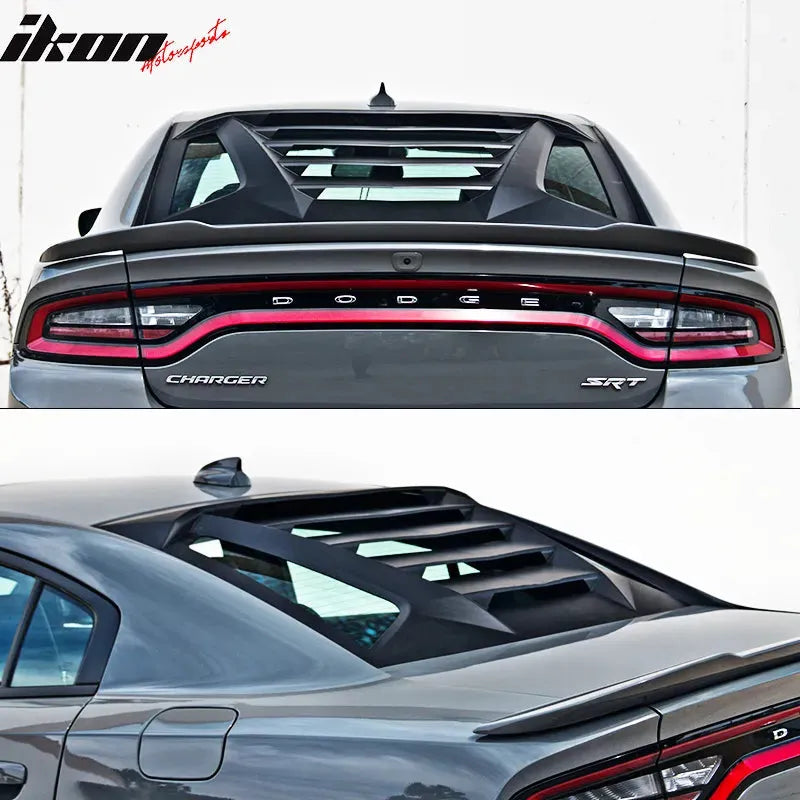 Ikon Motorsports 2008-2023 Dodge Challenger Rear Window Scoop Louver Vent
