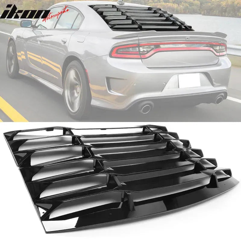 Ikon Motorsports 2008-2023 Dodge Challenger Rear Window Scoop Louver Vent