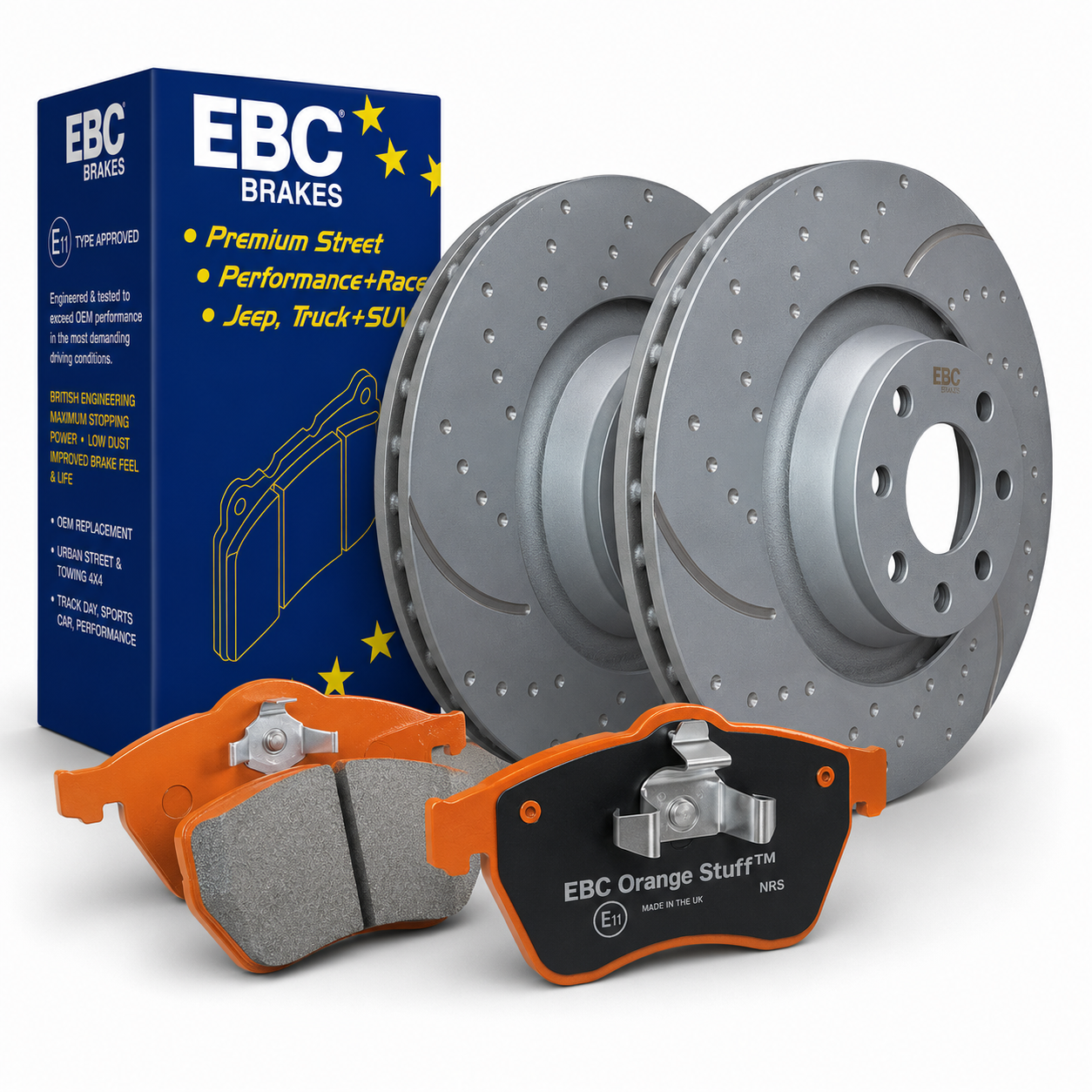 2021-2024 RAM TRX & 2025-2026 Ram RHO EBC S3 Kits Orangestuff Pads and GD Rotors