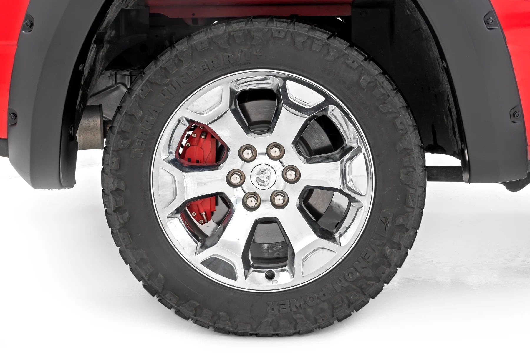 Rough Country Caliper Covers Front and Rear | Red | Ram 1500 2WD/4WD (2019-2025)