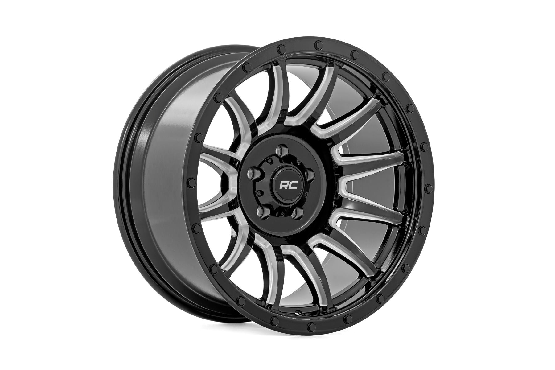 Rough Country 90 Series Wheel Gloss Black / Machined Spokes