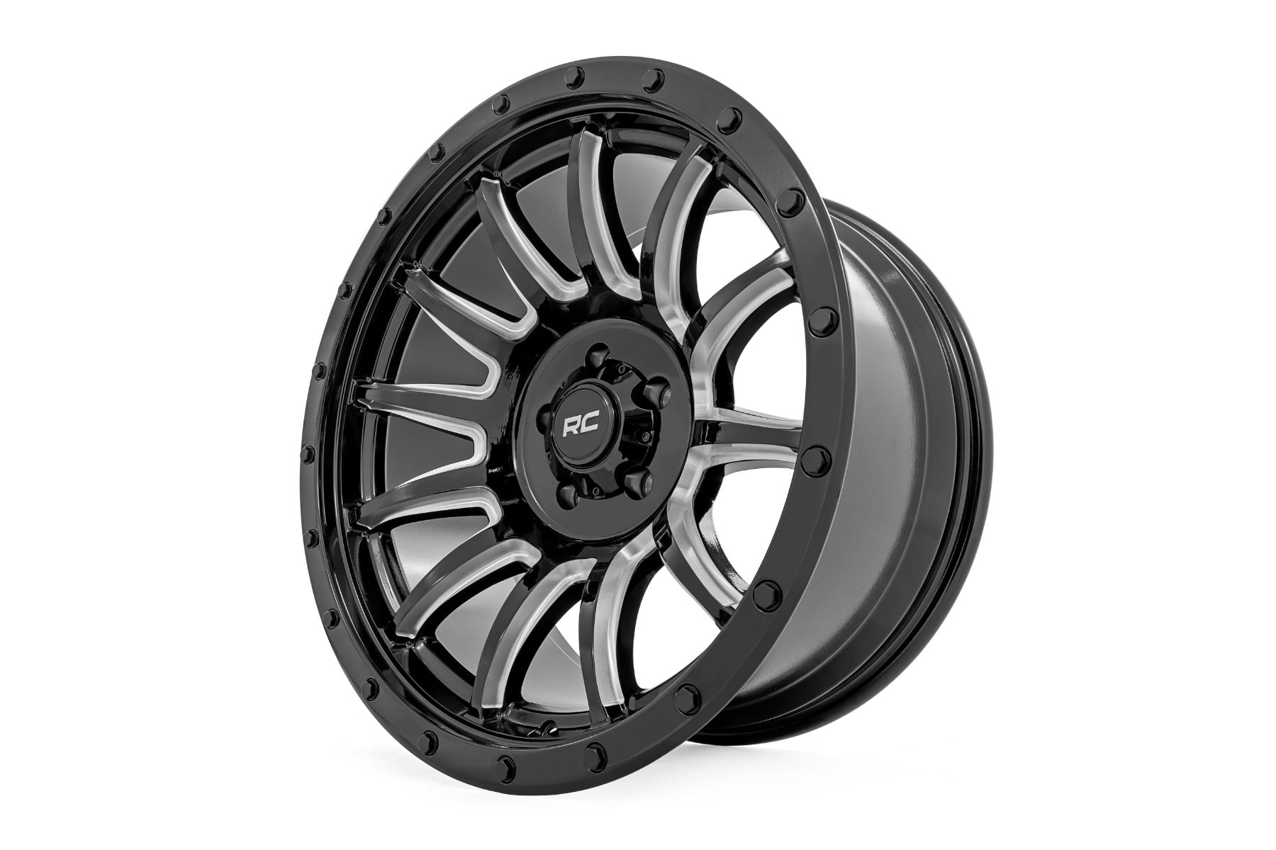Rough Country 90 Series Wheel Gloss Black / Machined Spokes