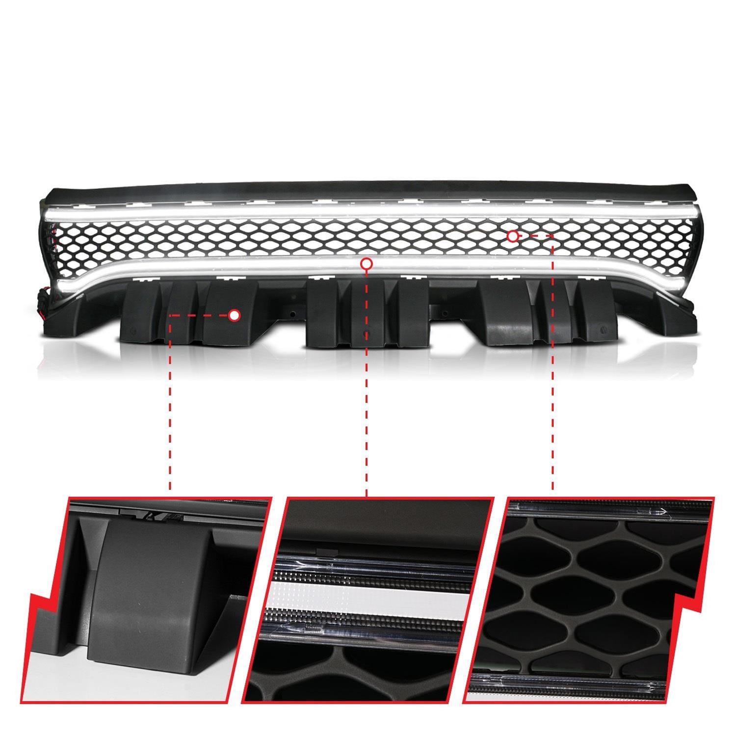 ANZO USA Light Up Grille 2015-2023 Dodge Charger SRT