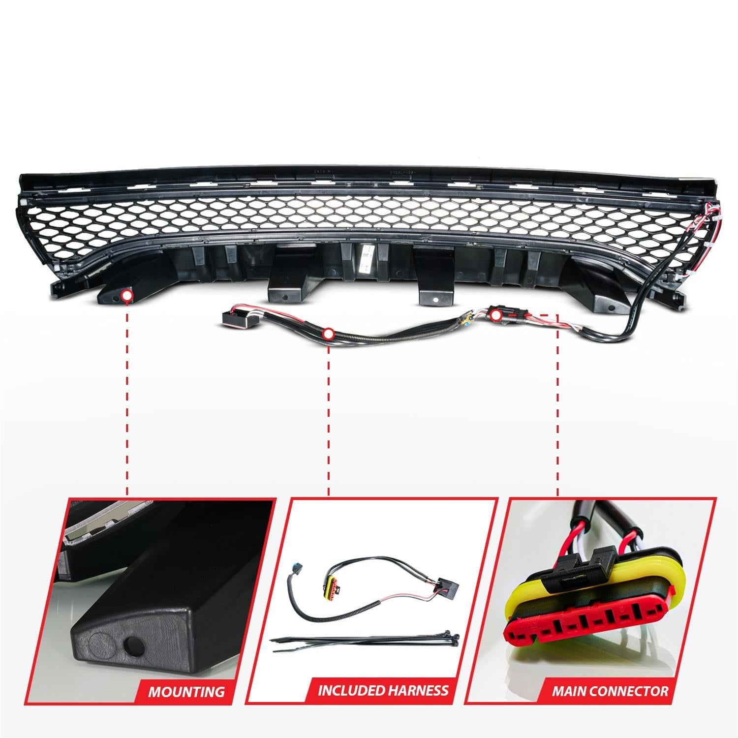 ANZO USA Light Up Grille 2015-2023 Dodge Charger SRT