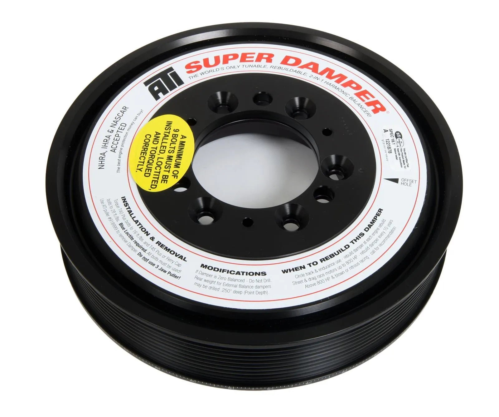 ATI SHELL ASSY - 8.19 - AL - 10 GRV 3RG 2015+ DODGE HELLCAT Stock Size Outer Ring