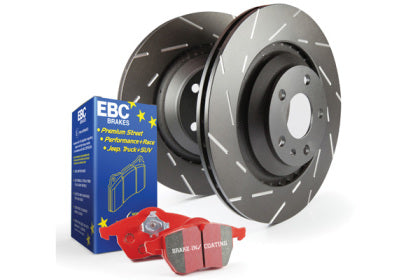 EBC 2005-2023 Chrysler 300C / Dodge Charger & Challenger  5.7 USR Slotted Front Rotors W/ RedStuff Pads