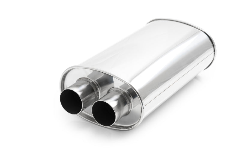 Vibrant Universal 3in Stainless Steel Dual In-Out Muffler