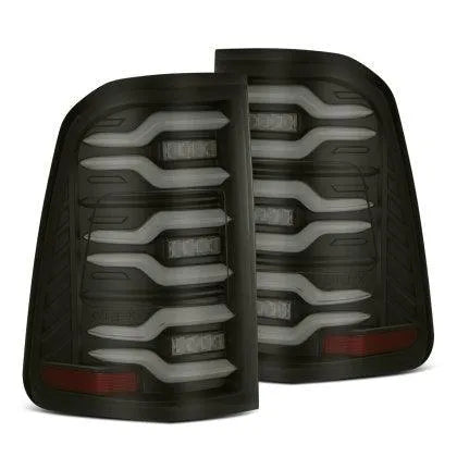 AlphaRex 19-23 Dodge Ram 1500 Luxx-Series LED Tail Lights Black w/Activ Light/Seq Signal