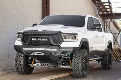 Addictive Desert Designs 2019-2023 Ram Rebel 1500 Stealth Fighter Fr Bumper w/ Winch & Parking Sensor Mounts