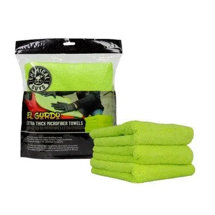 Chemical Guys El Gordo Thick Microfiber Towel - 16.5in x 16.5in - Green - 3 Pack