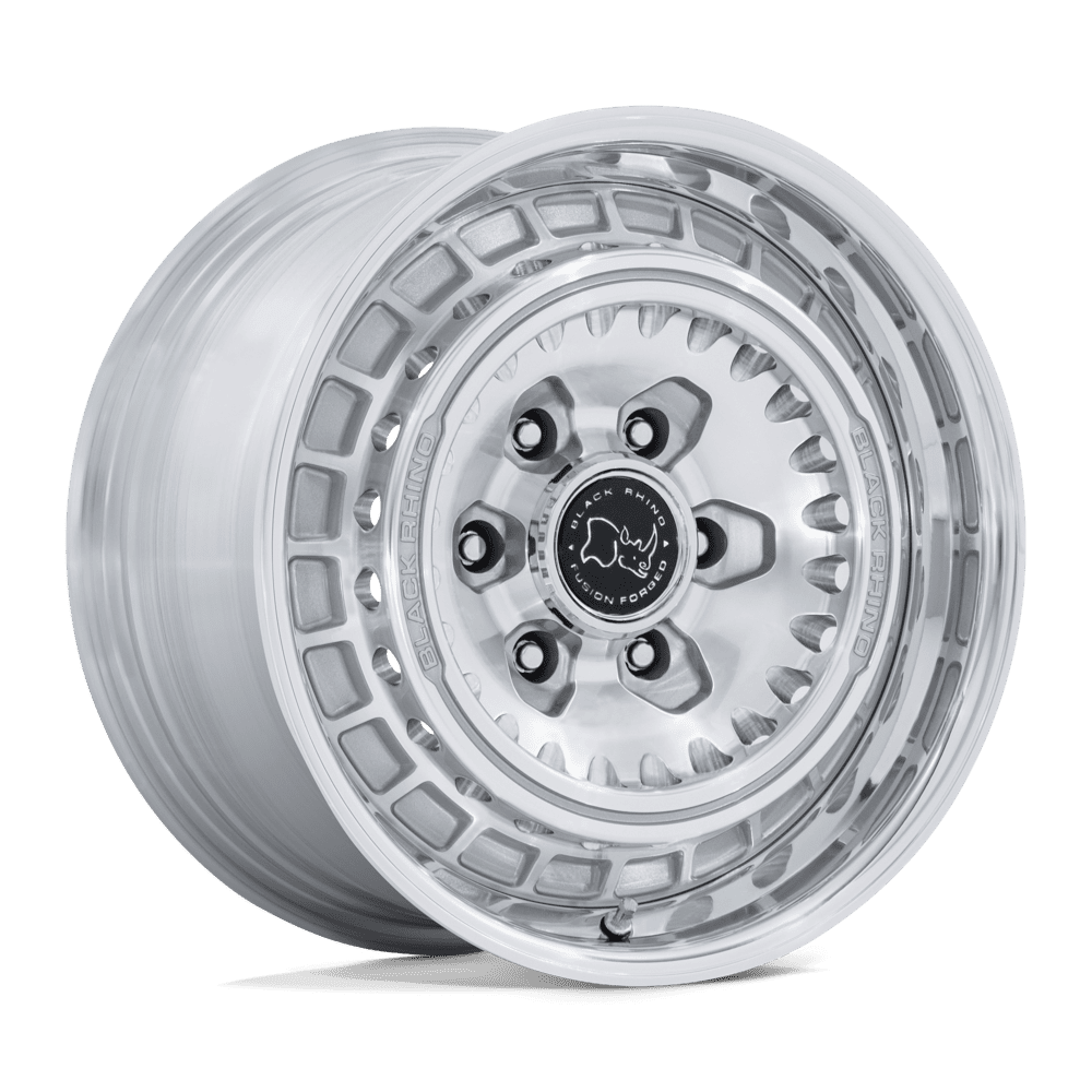 Black Rhino BASTION Gloss Silver Mach-Face Pol-Lip 6x139.7 Wheels - product view 1