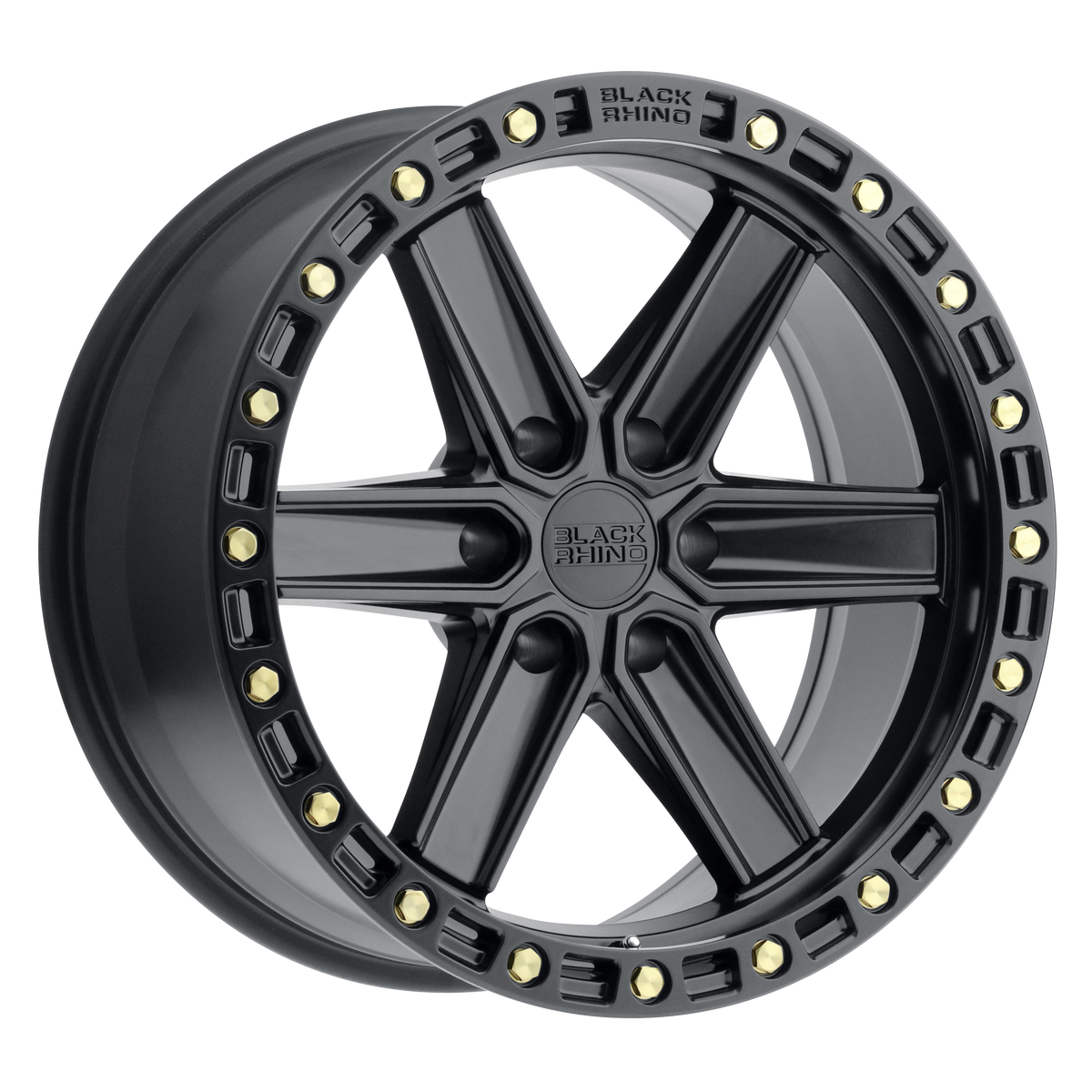 Black Rhino HENDERSON Matte Black W/ Brass Bolts 6x139.7 Wheels - product view 1