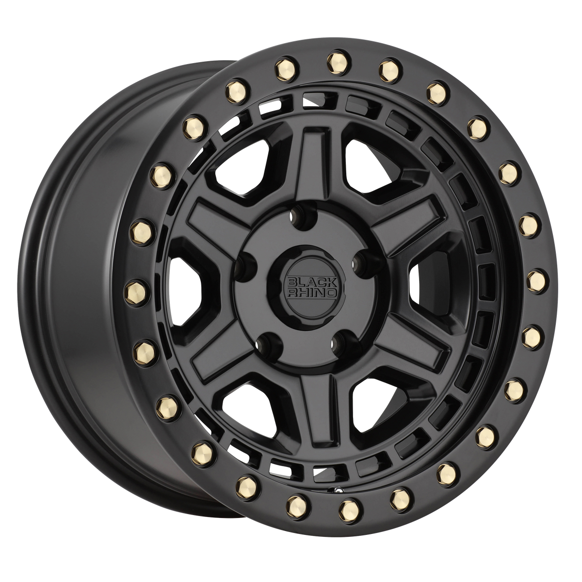 Black Rhino RENO Matte Black W/ Brass Bolts 6x139.7 Wheels - product view 1