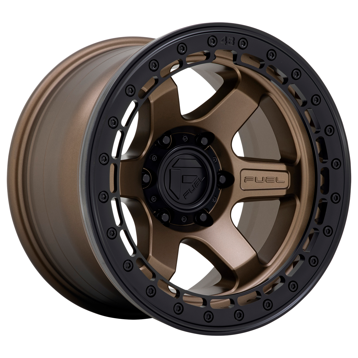 Fuel BLOCK BEADLOCK Matte Bronze W/ M-Black Ring 6x139.7 Wheels - product view 4