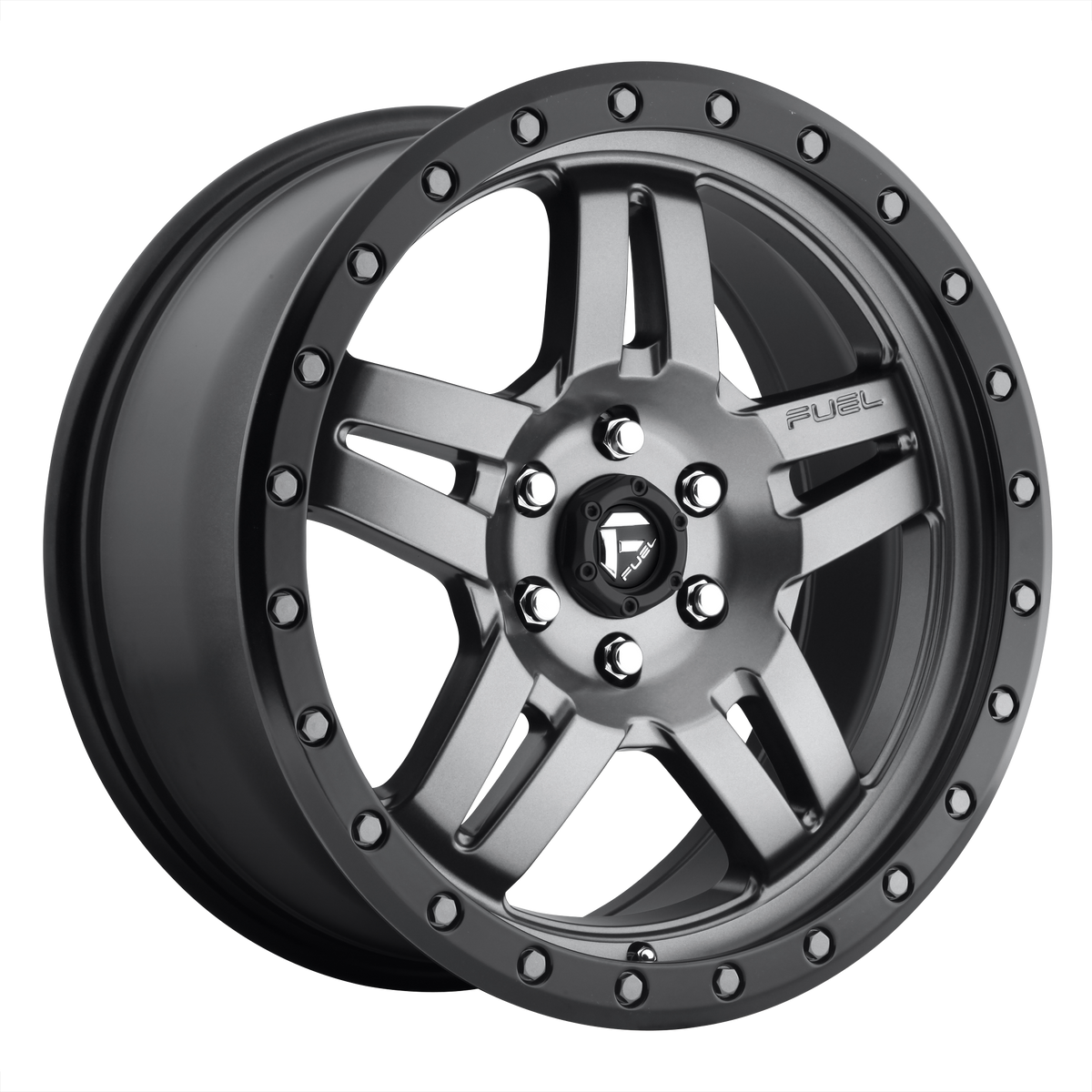 Fuel ANZA Matte Gunmetal Black Bead Ring 6x139.7 Wheels - product view 1