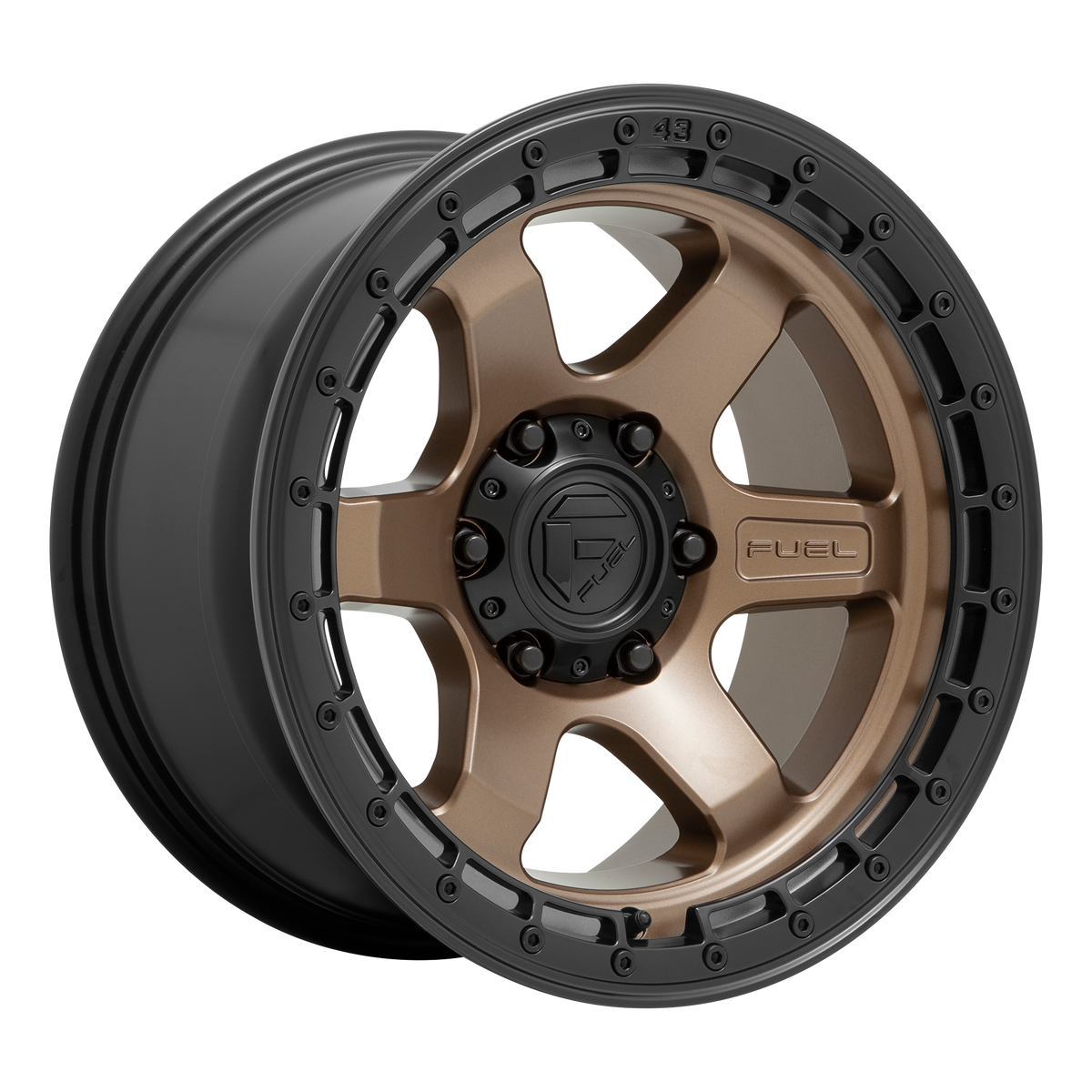 Fuel BLOCK Matte Bronze W/ Black Ring 6x139.7 Wheels - product view 2