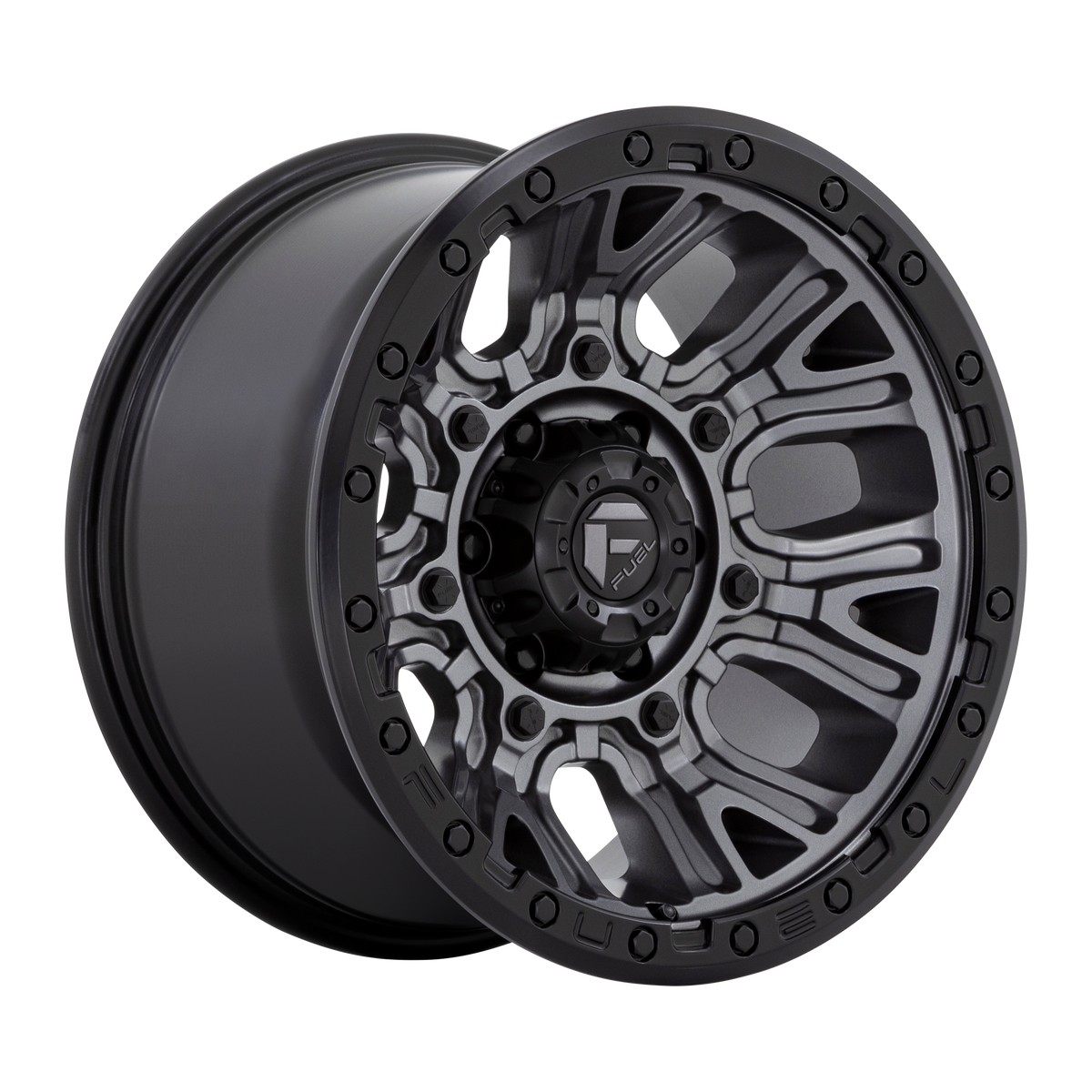 Fuel TRACTION Matte Gunmetal W/ Black Ring 6x139.7 Wheels - product view 1