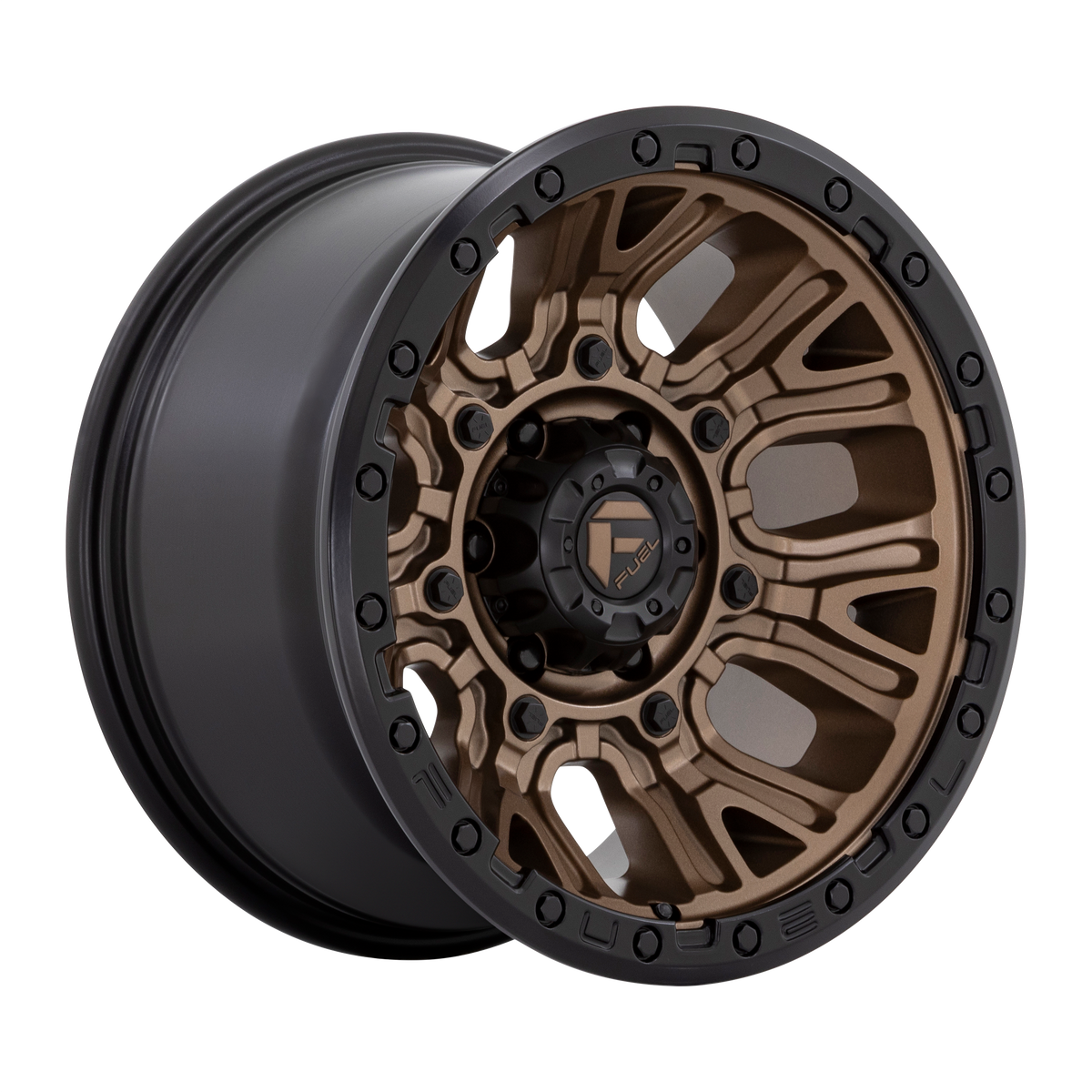 Fuel TRACTION Matte Bronze W/ Black Ring 6x139.7 Wheels - product view 1