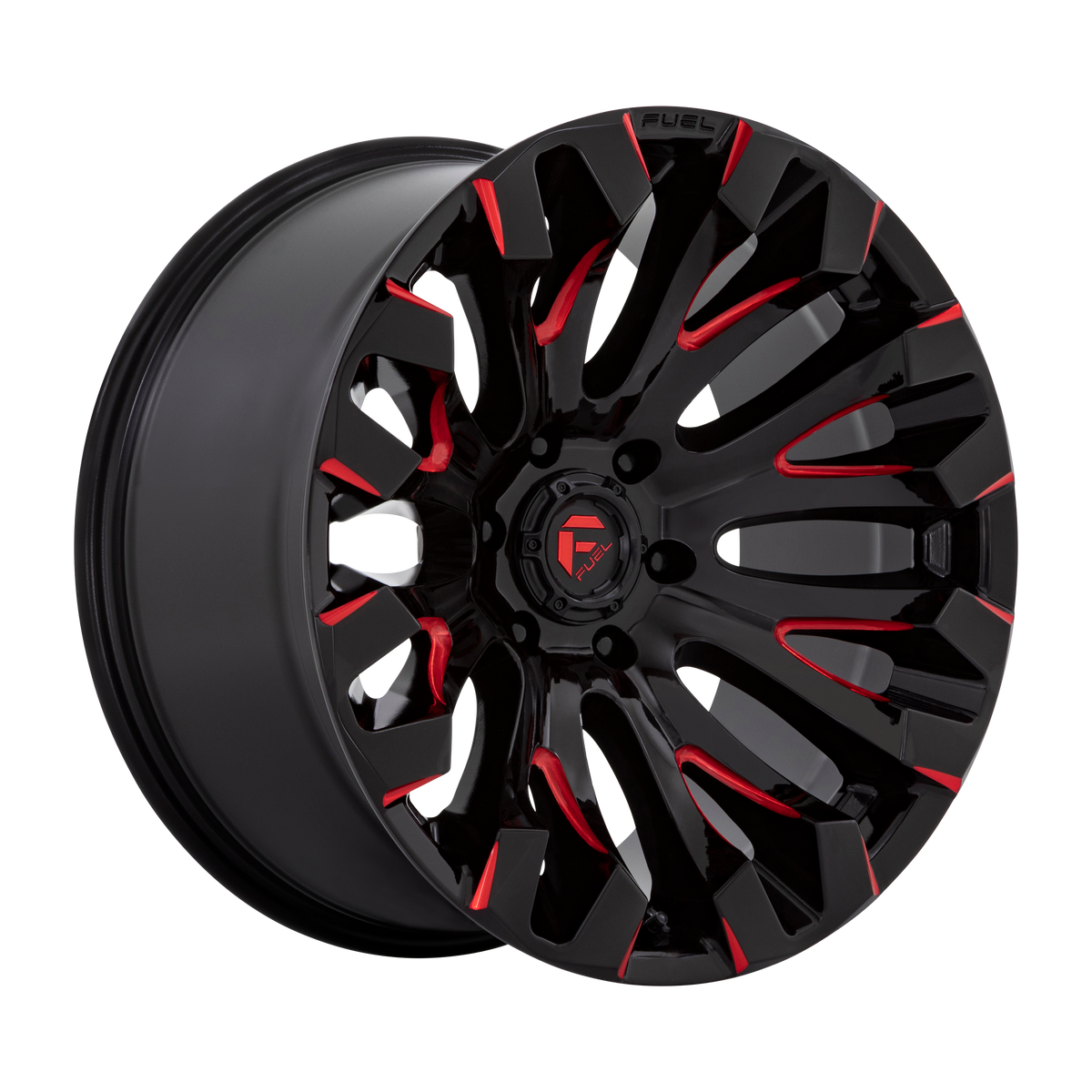 Fuel QUAKE Gloss Black Milled Red Tint 6x139.7 Wheels - product view 1
