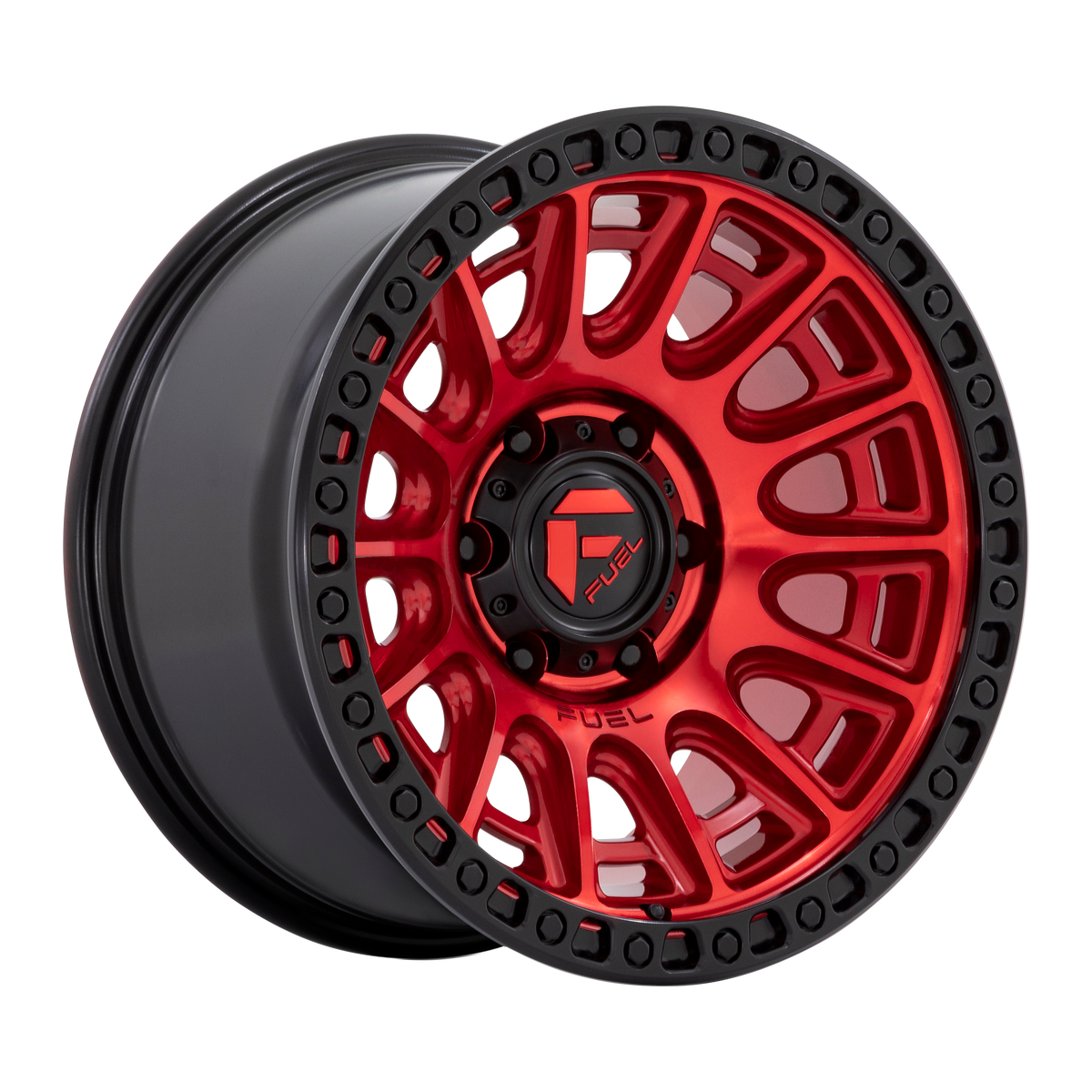 Fuel CYCLE Candy Red W/ Black Ring 6x139.7 Wheels - product view 1