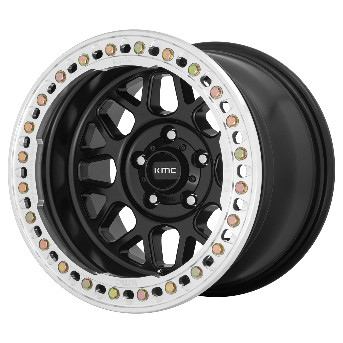 KMC GRENADE CRAWL BEADLOCK Satin Black 6x139.7 Wheels - product view 2