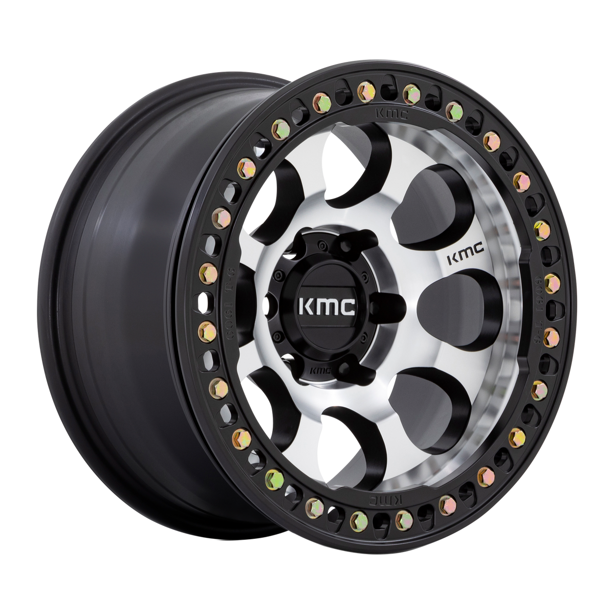 KMC RIOT BEADLOCK Mach Satin Black Window & Ring 6x139.7 Wheels - product view 1