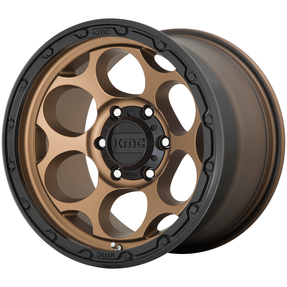 KMC DIRTY HARRY Matte Bronze W/ Black Lip 6x139.7 Wheels - product view 2