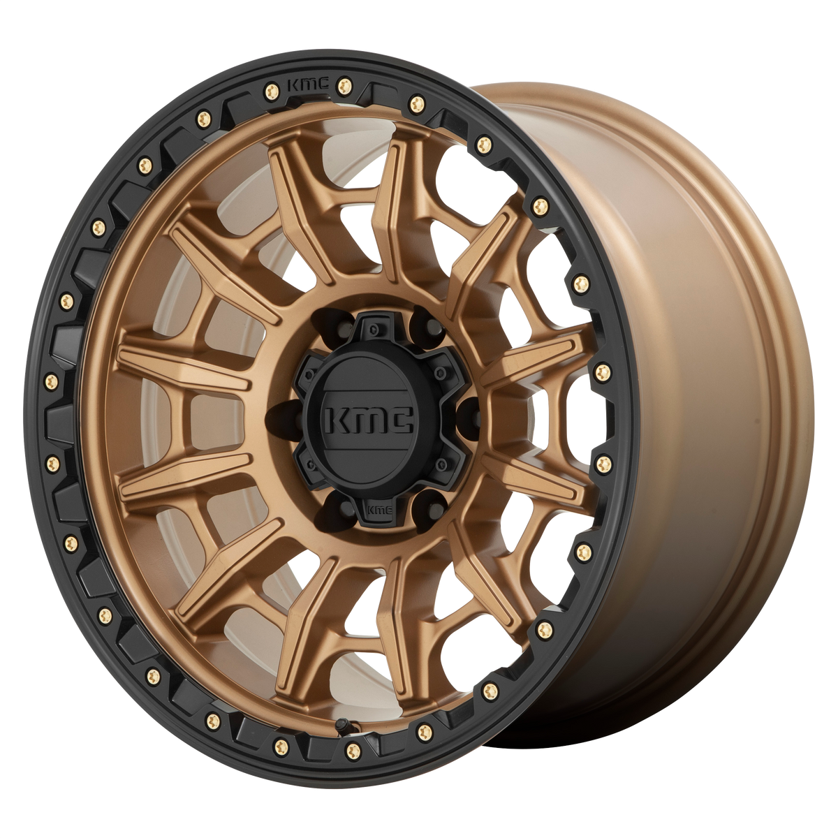 KMC CARNAGE Matte Bronze W/ Black Lip 6x139.7 Wheels - product view 2