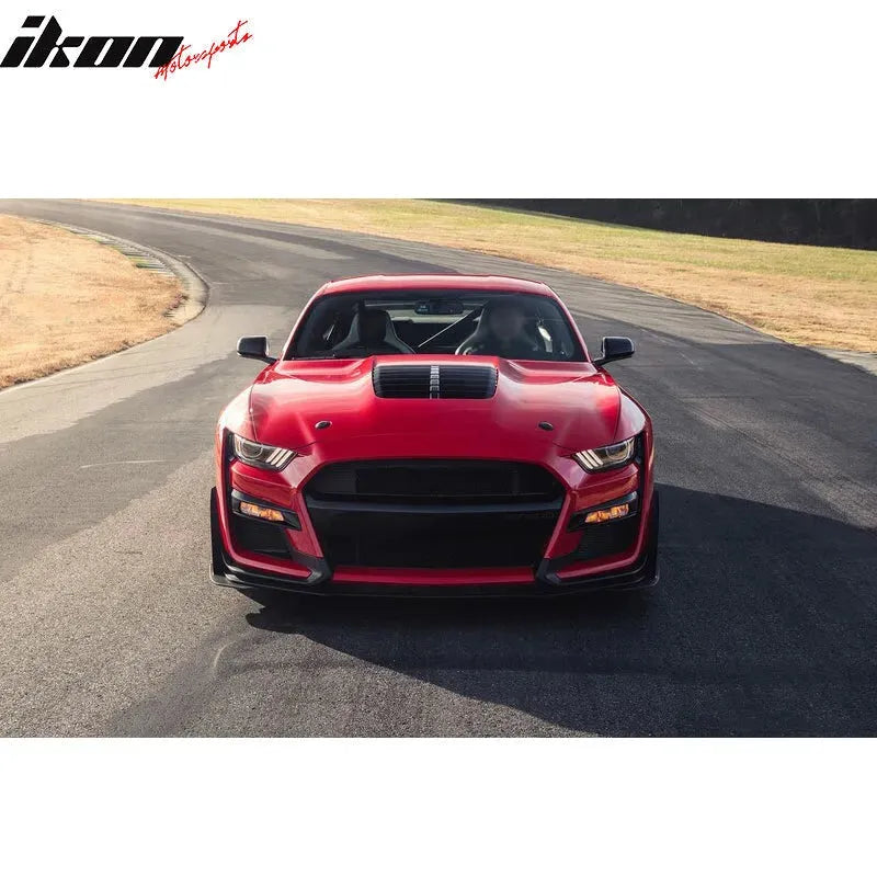Ikon Motorsports 2018-2023 Ford Mustang 2Dr GT500 Style Unpainted Aluminum Front Hood