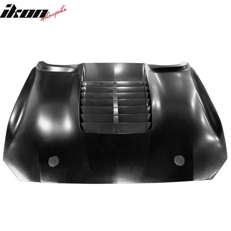 Ikon Motorsports 2018-2023 Ford Mustang 2Dr GT500 Style Unpainted Aluminum Front Hood