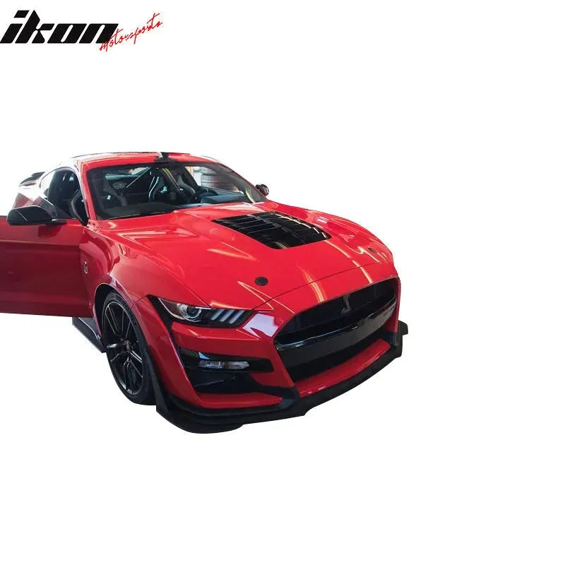 Ikon Motorsports 2018-2023 Ford Mustang 2Dr GT500 Style Unpainted Aluminum Front Hood