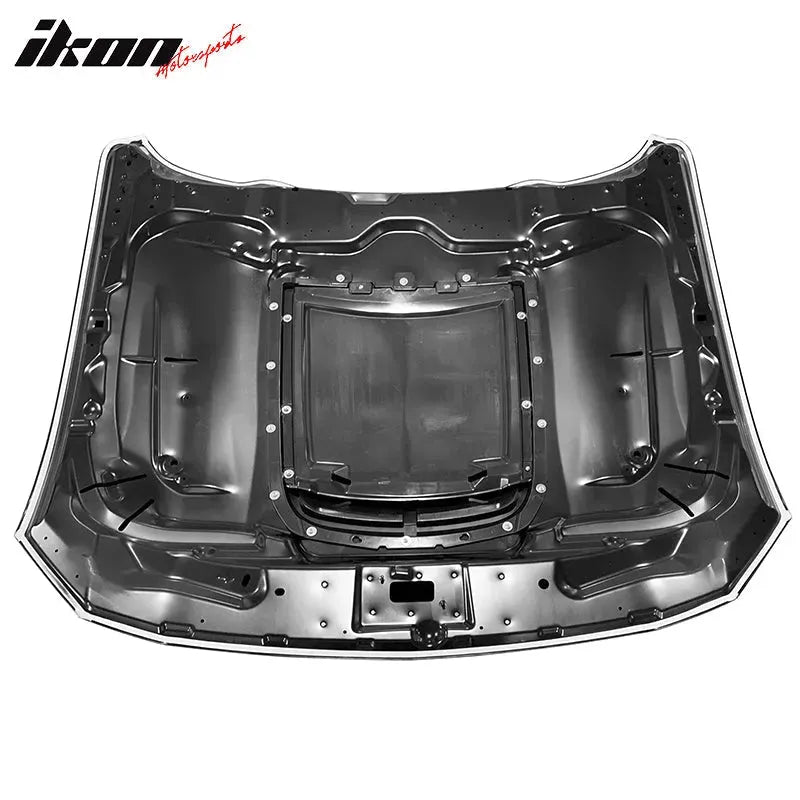 Ikon Motorsports 2018-2023 Ford Mustang 2Dr GT500 Style Unpainted Aluminum Front Hood