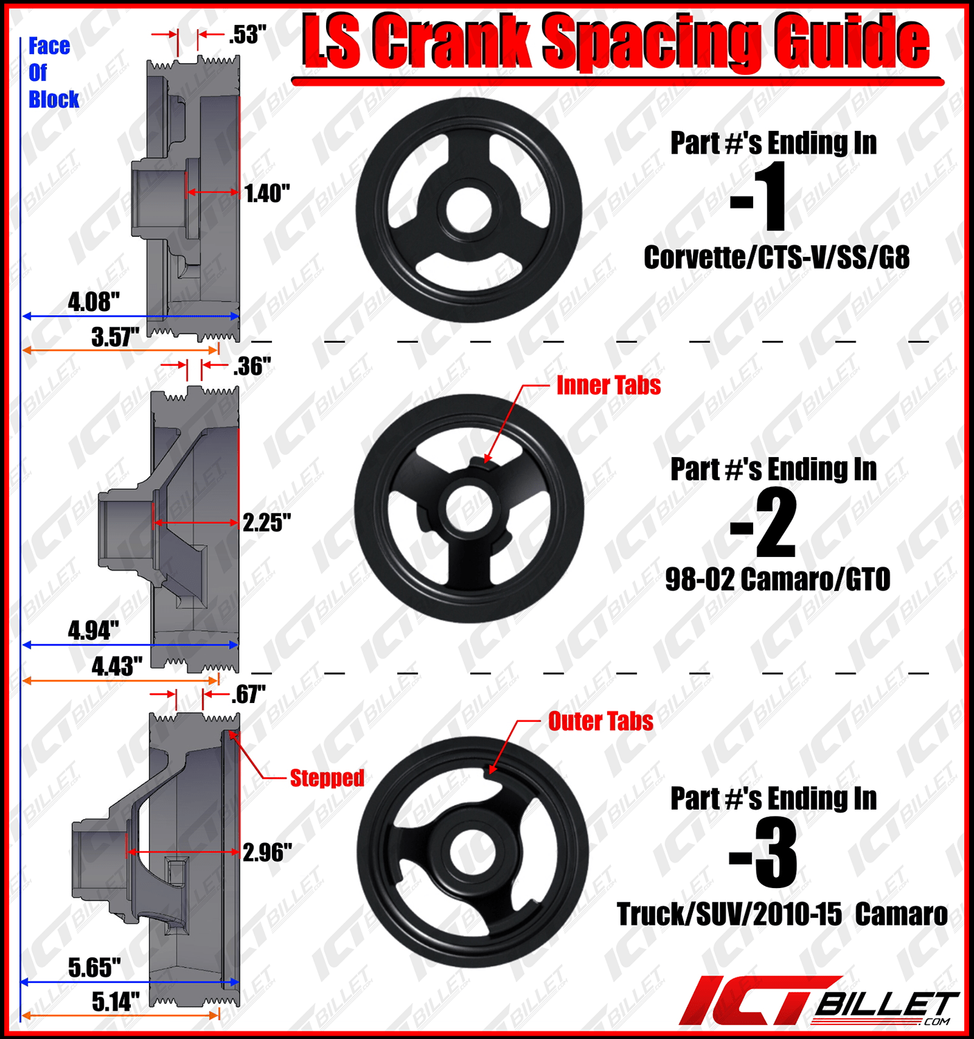 ICT Billet LS Truck OEM Location Alternator / Power Steering Bracket LQ4 LQ9 4.8L 5.3L 6.0L