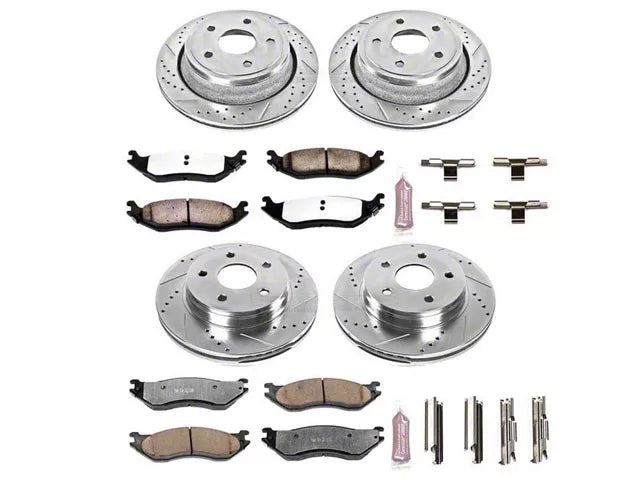 PowerStop Z36 Extreme Truck and Tow 5-Lug Brake Rotor and Pad Kit; Front and Rear