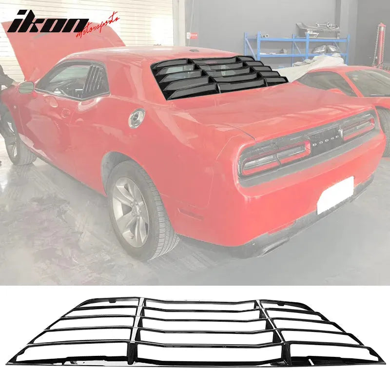 Ikon Motorsports 2008-2023 Dodge Challenger Rear Window Scoop Louver Vent