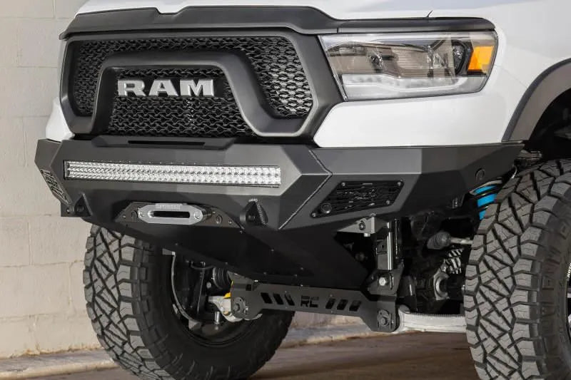 Addictive Desert Designs 2019-2021 Ram Rebel 1500 Stealth Fighter Front Bumper w/Winch&Parking Sensor Mounts