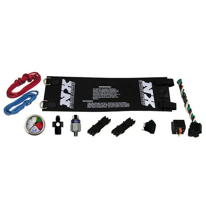 Nitrous Express 10-15Lb Heavy Duty Fully Automatic Bottle Heater (6AN) W/ Nitrous Gauge