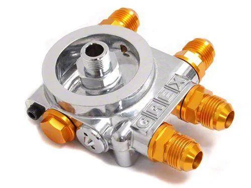 GReddy Nissan RB Series remote oil filter relocation with thermostatic valve