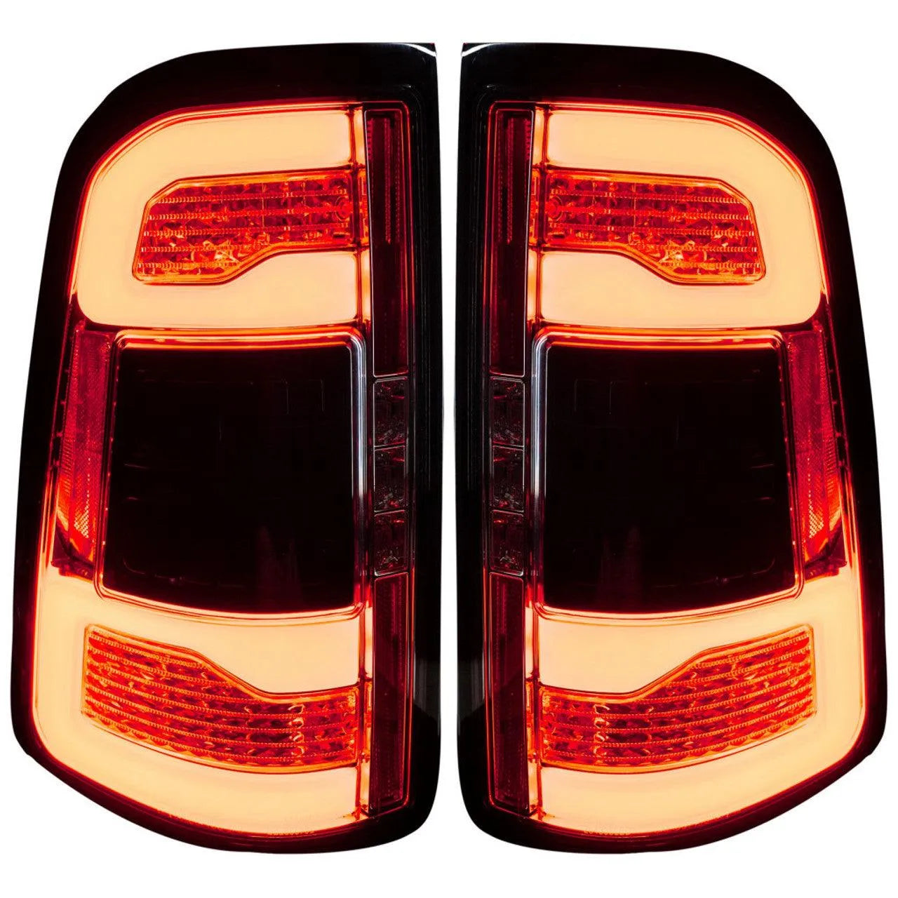Recon Tail Lights For Ram 1500 & TRX 19-2024 Smoked Lens | w/ Scanning Red Turn Signal