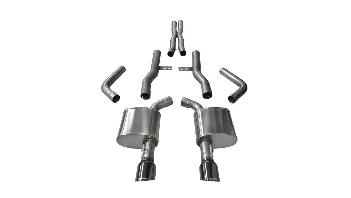 CORSA 2015-2023 DODGE CHARGER 6.4L / 6.2L HELLCAT XTREME CAT-BACK Black Tips