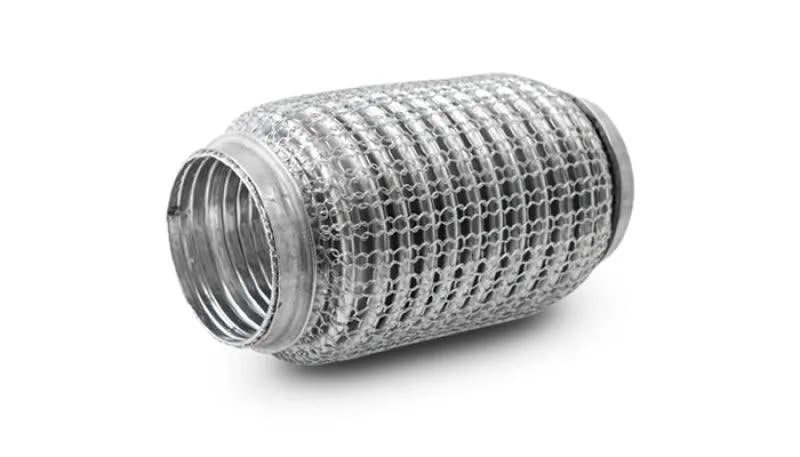Vibrant SS Flex Coupling w/ Interlock Liner and Mesh Braid 2.25in Inlet/Outlet x 6in long