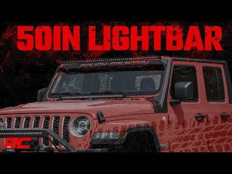 Rough Country 50" LED Light Bar Roof Mounted Kit Wrangler JL | JT