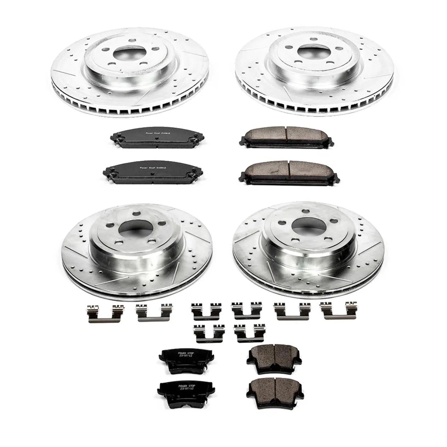 PowerStop Z23 Front And Rear Drilled/Slotted Package 11-23 Charger/Challenger/300 (2 Piston Front)